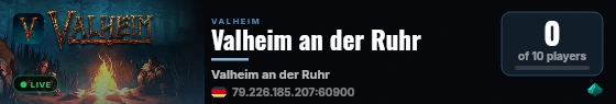 Valheim an der Ruhr live status badge