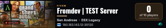 Fromdev | TEST Server live status badge