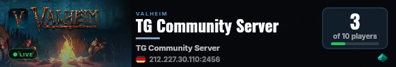TG Community Server live status badge