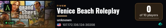 Venice Beach Roleplay live status badge