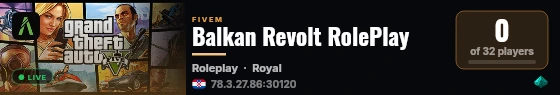 Balkan Revolt RolePlay live status badge