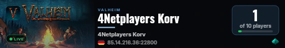 4Netplayers Korv live status badge