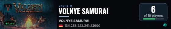 VOLNYE SAMURAI live status badge