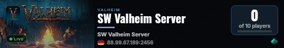 SW Valheim Server live status badge