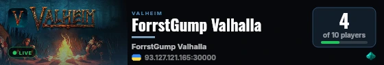 ForrstGump Valhalla live status badge