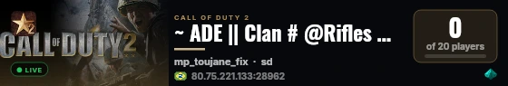 ~ ADE || Clan # @Rifles & snipers live status badge