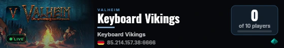 Keyboard Vikings live status badge