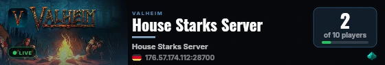 House Starks Server live status badge