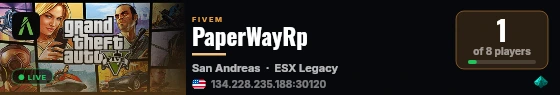 PaperWayRp live status badge