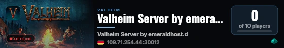Valheim Server by emeraldhost.de live status badge