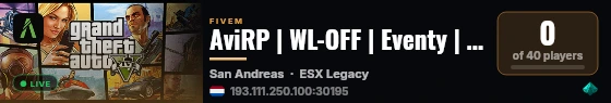 AviRP | WL-OFF | Eventy | Rekrutacja live status badge