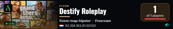 Destify Roleplay live status badge