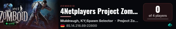 4Netplayers Project Zomboid Server live status badge