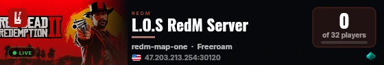 L.O.S RedM Server live status badge