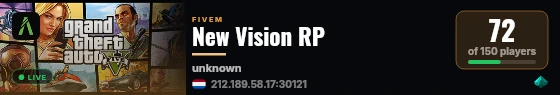 New Vision RP live status badge