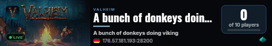 A bunch of donkeys doing viking stuff live status badge
