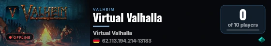 Virtual Valhalla live status badge