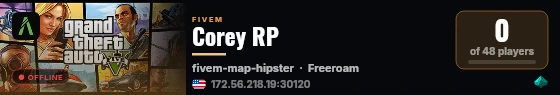 Corey RP live status badge