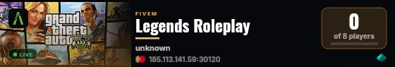 Legends Roleplay live status badge