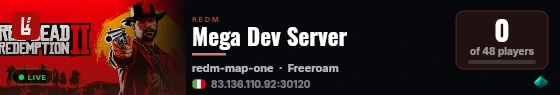 Mega Dev Server live status badge