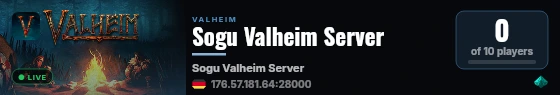 Sogu Valheim Server live status badge