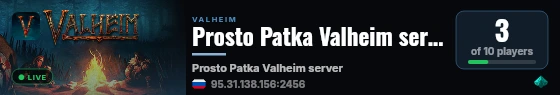 Prosto Patka Valheim server live status badge