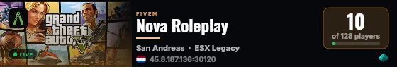 Nova Roleplay live status badge