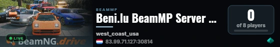 Beni.lu BeamMP Server 2026 live status badge