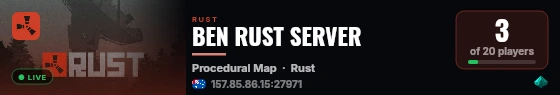 BEN RUST SERVER live status badge