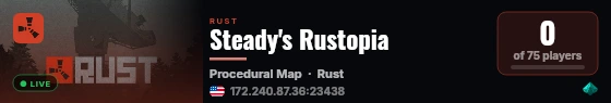 Steady's Rustopia live status badge