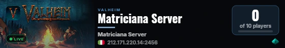 Matriciana Server live status badge