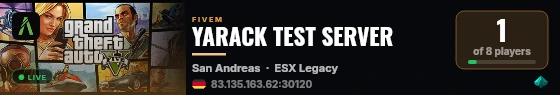 YARACK TEST SERVER live status badge