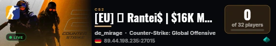 [EU] ♕ Rantei$ | $16K MM HvH [2023] | Mirage Only | 1x AWP | No Roll » !rank !rs !sm live status badge