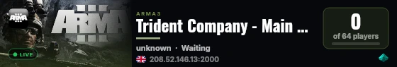 Trident Company - Main Server live status badge