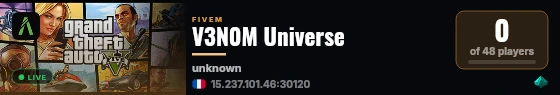 V3N0M Universe live status badge