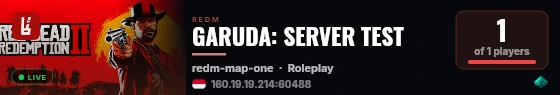 GARUDA: SERVER TEST live status badge