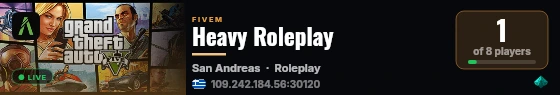Heavy Roleplay live status badge