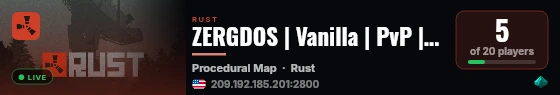 ZERGDOS | Vanilla | PvP | Abuso de Admin live status badge