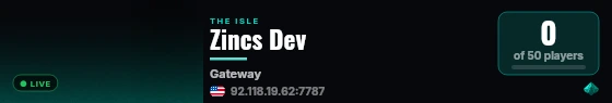 Zincs Dev live status badge