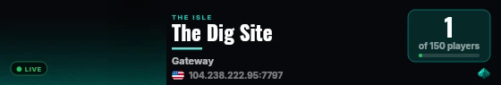 The Dig Site live status badge