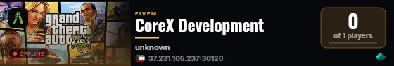 CoreX Development live status badge