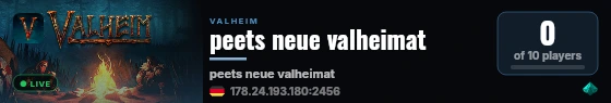 peets neue valheimat live status badge