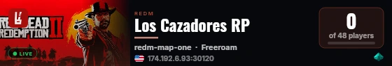 Los Cazadores RP live status badge