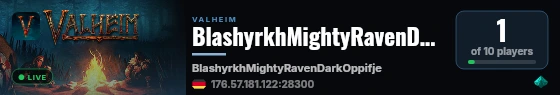 BlashyrkhMightyRavenDarkOppifjellet live status badge