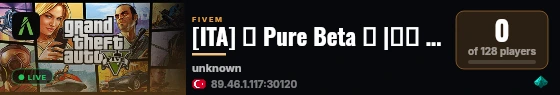 [ITA] 💎 Pure Beta 💎 |🇮🇹 ITALIA | | 🔐 Allowlist ON | https://discord.gg/pure-rp live status badge