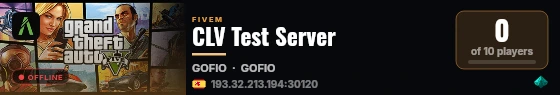 CLV Test Server live status badge
