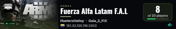 Fuerza Alfa Latam F.A.L live status badge