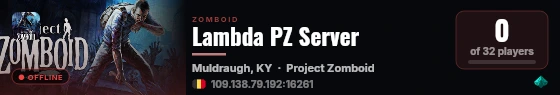Lambda PZ Server live status badge