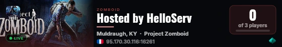 Hosted by HelloServ live status badge