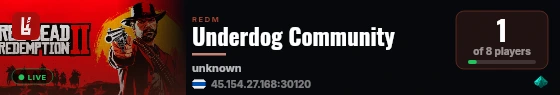 Underdog Community live status badge